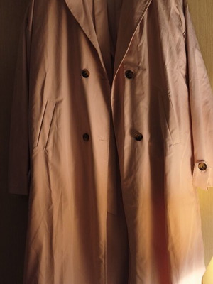 Long pink trench coat new, thin fabric, size L