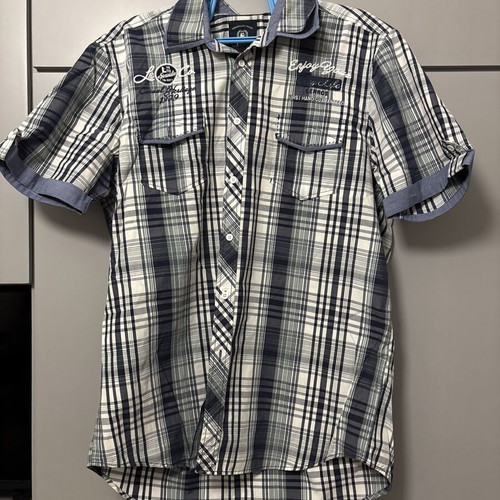 Lerros men's short sleeve checkered shirt XL, 100% cotton