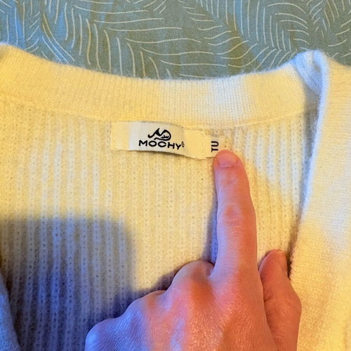 Knitted crop cardigan Mochy like new, white, A.L.E.