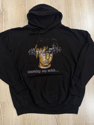 Juice Wrld Black Roaming My Mind men's pullover hoodie used, size L