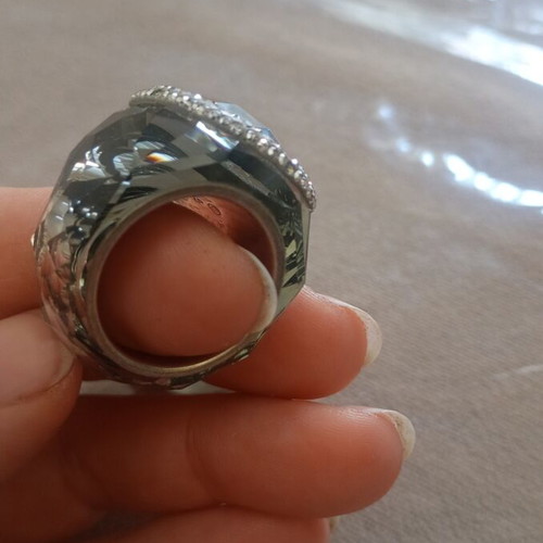 Set of 3 bulky rings used, size 18.5, missing some stones
