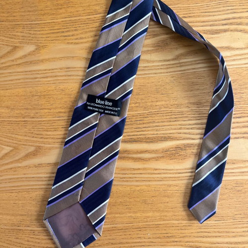 Blue Line men's silk tie by Leonardo Francese