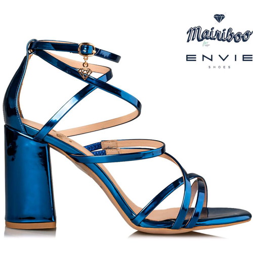Mairiboo for Envie metallic blue sandals size 41 like new, 9cm heel