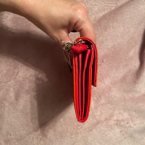 Lady Dior red patent leather wallet like new