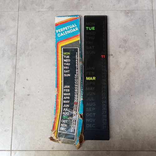 Collectible 1980s calendar used, perpetual calendar