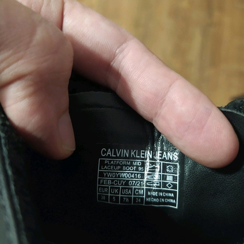 Calvin Klein Jeans boots new black leather size 38