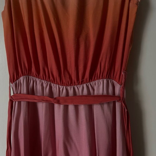 Long wrap dress with belt, size 36(S), length from shoulder to bottom, 134 cm. Made in Italy.