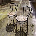  Καρέκλες - καθίσματα μεταλλικά τύπου Βιέννης με ψάθα