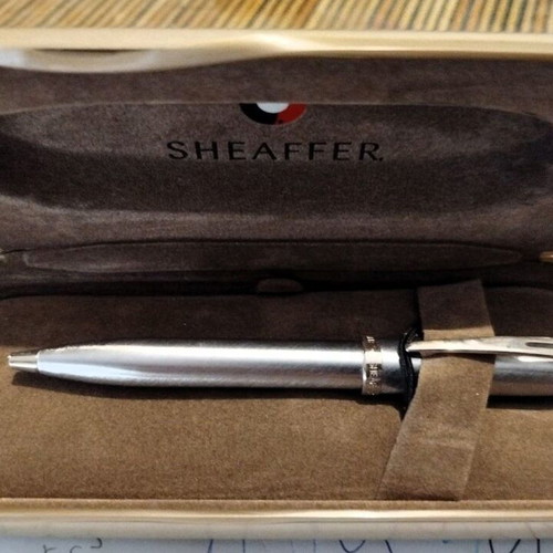 Sheaffer 100 Brushed Chrome pen new