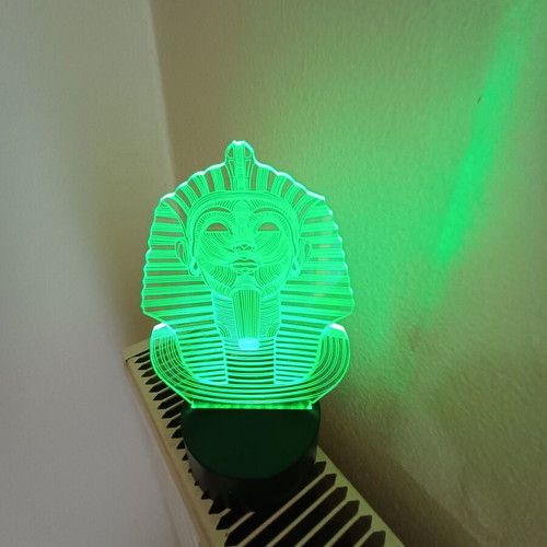 Pharaoh 3D Night Light Lamp like new with 8 colors and touch mode