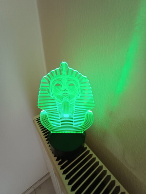 Pharaoh 3D Night Light Lamp like new with 8 colors and touch mode