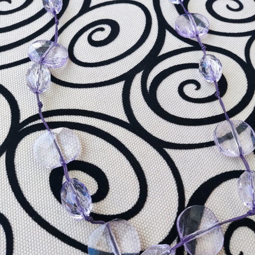 Long necklace new with large purple acrylic beads