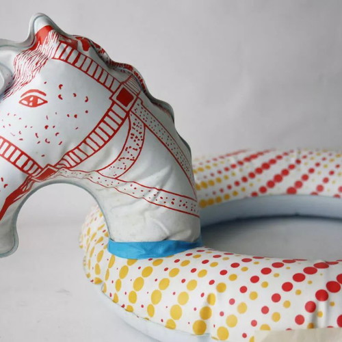 Horse-shaped lifebuoy new, 1970s vintage