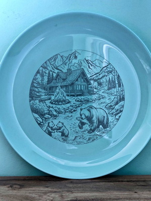 Porcelain plates new, set of 2, 25cm diameter