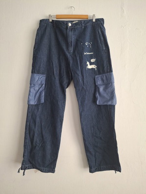 Les Benjamins Embroidered Denim Pants Size XL Like New