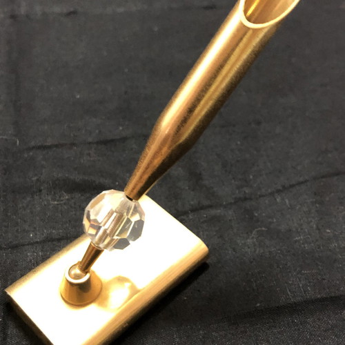 Pen holder gold plated with crystal new