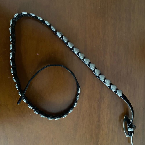 Women’s belt used with silver hearts, size 90cm, black