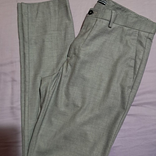 Zara straight classic pants, gray, spring-summer, unisex, size L