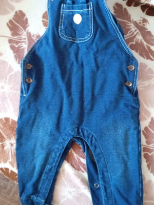 Denim romper like new, 9/12 months