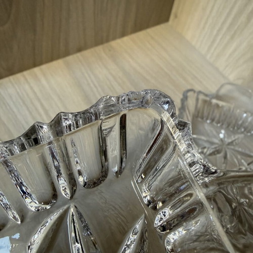 Glass serving plates, set of 2, vintage style