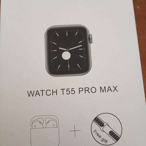 Smart Watch T55 Pro Max like new with two straps and wireless earbuds