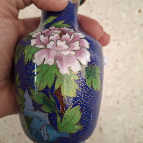 JINGFA Chinese cloisonne vase used, vintage