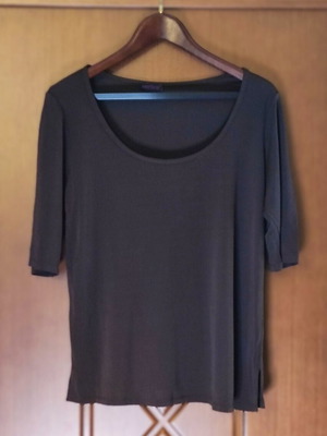Vertice Brown Blouse Size 3 with 3/4 Sleeve like new