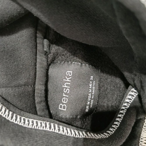 Bershka hooded sweatshirt used, size M, black