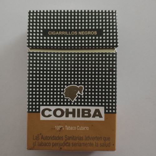 Empty hard cigarette pack COHIBA used, 100% Tabaco Cubano