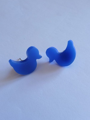 Blue bird earrings like new made of plexiglass