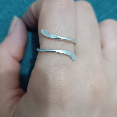 Adjustable silver ring handmade from scratch, new