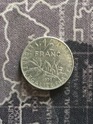 France 1/2 Franc 1977 coin like new