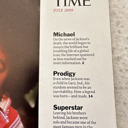 Time magazine Michael Jackson 2009 commemorative edition like new