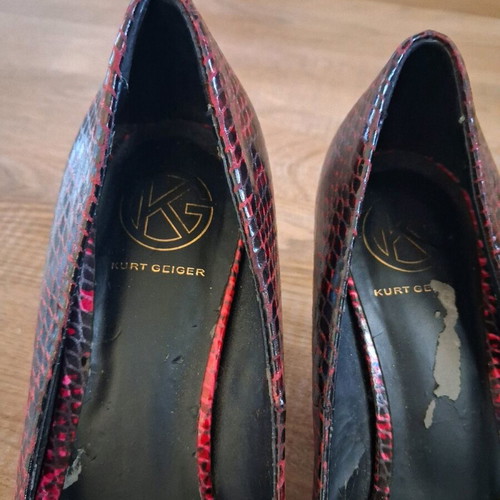 Kurt Geiger pumps used, snake print, 8cm heel, size 40