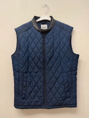 Zara men's sleeveless jacket used, size M, blue with wear