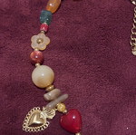 Boho necklace with hearts and colorful beads