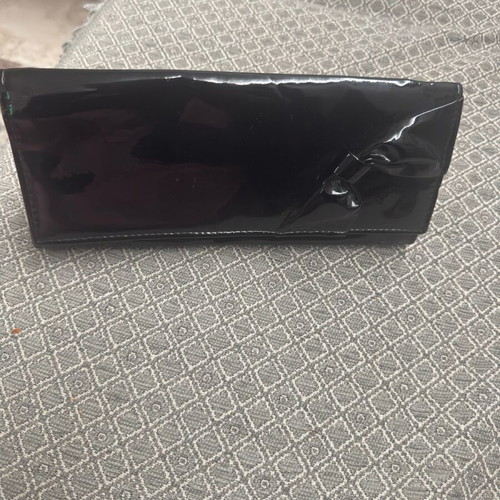 Women's bag used, black patent leather handbag