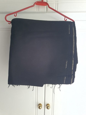 Wool fabric 100% like new, double width 140-220cm black for coats