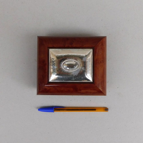 Music box wooden with silver front Japanese made Sankyo