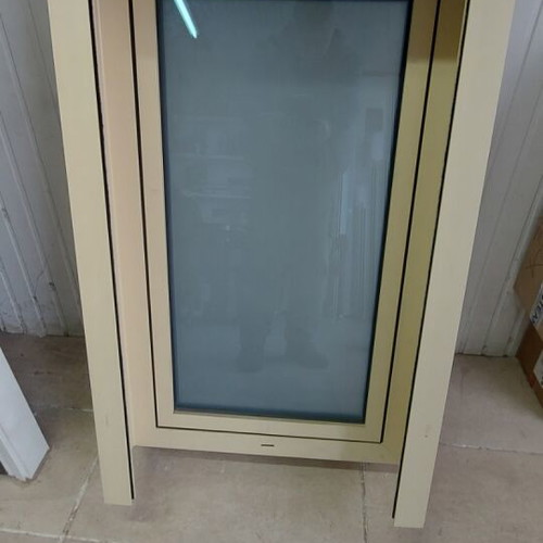 Aluminum window 60×117 with electric polyurethane roller, Sahara color, new display