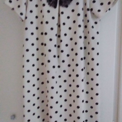 Le Vertige dress like new, white with black polka dots, size L