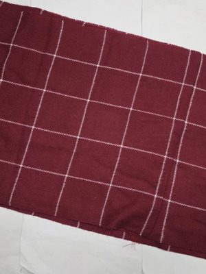 Men's burgundy checkered scarf new 100% viscose