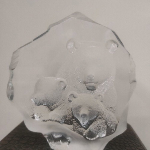 MATS JONASSON glass art bear decorative sculpture new