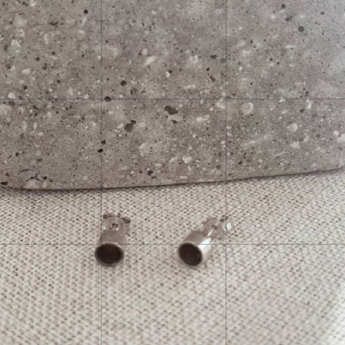 Handmade silver stud earrings 925, set of 3, geometry design, like new