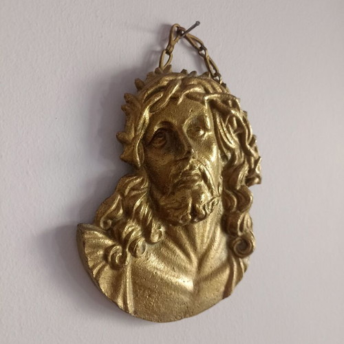 Solid bronze bust of Jesus Christ like new