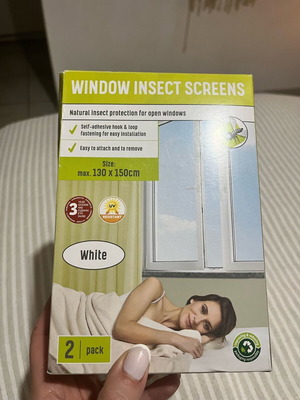 White window screen 2 pcs new 130x150