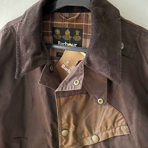 Barbour Vendor Wax Jacket new, rust brown and red, size XL