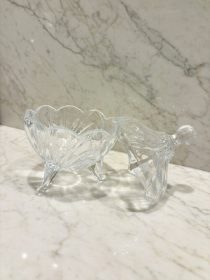 Cut Crystal Candy Bowl with Lid and Feet like new