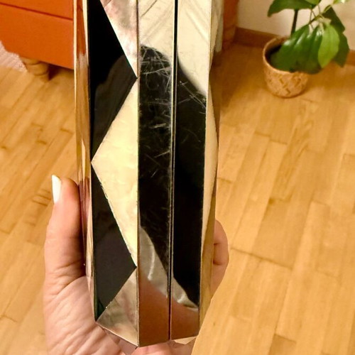 Rafé clutch bag like new in terracotta, black and pearl tones