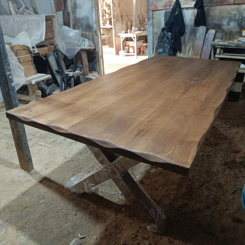 Solid oak wood table made to order, 240x105x76 cm